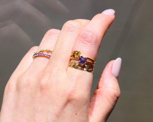 アメジストをメインにしたコーデ