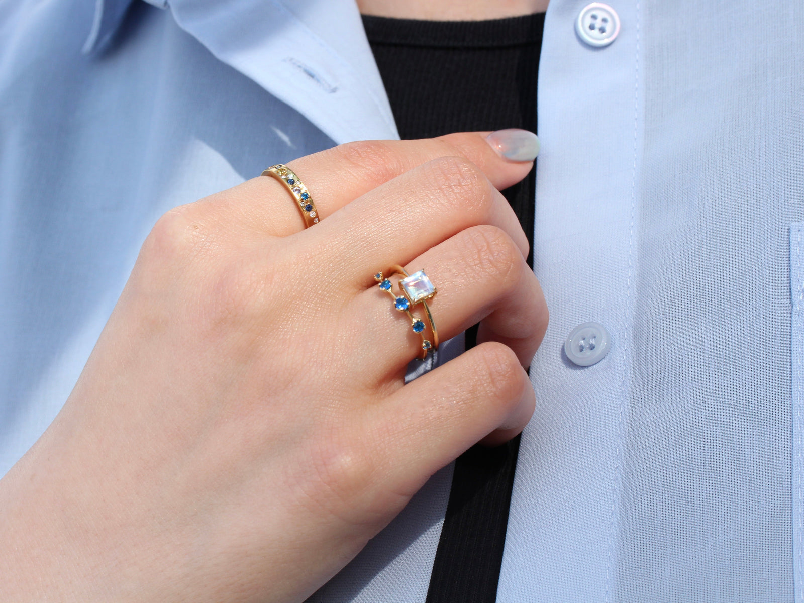 【ブルー系の爽やかコーデ】表参道店 E