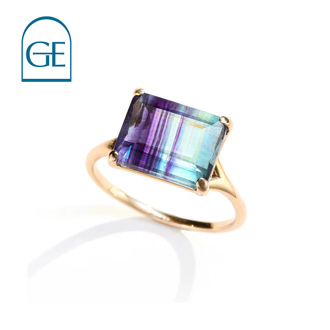 【在庫限り・即日発送】レインボーフローライト K10リング・ファシネ