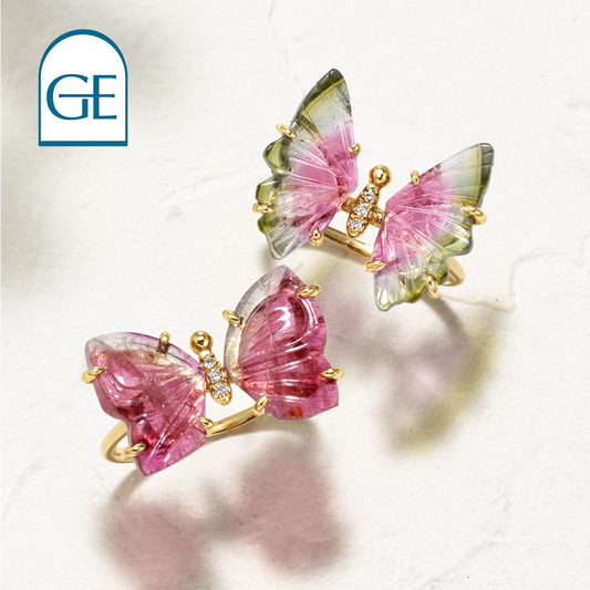 【店舗限定】バイカラートルマリン×ダイヤモンド K10リング・フラッピー