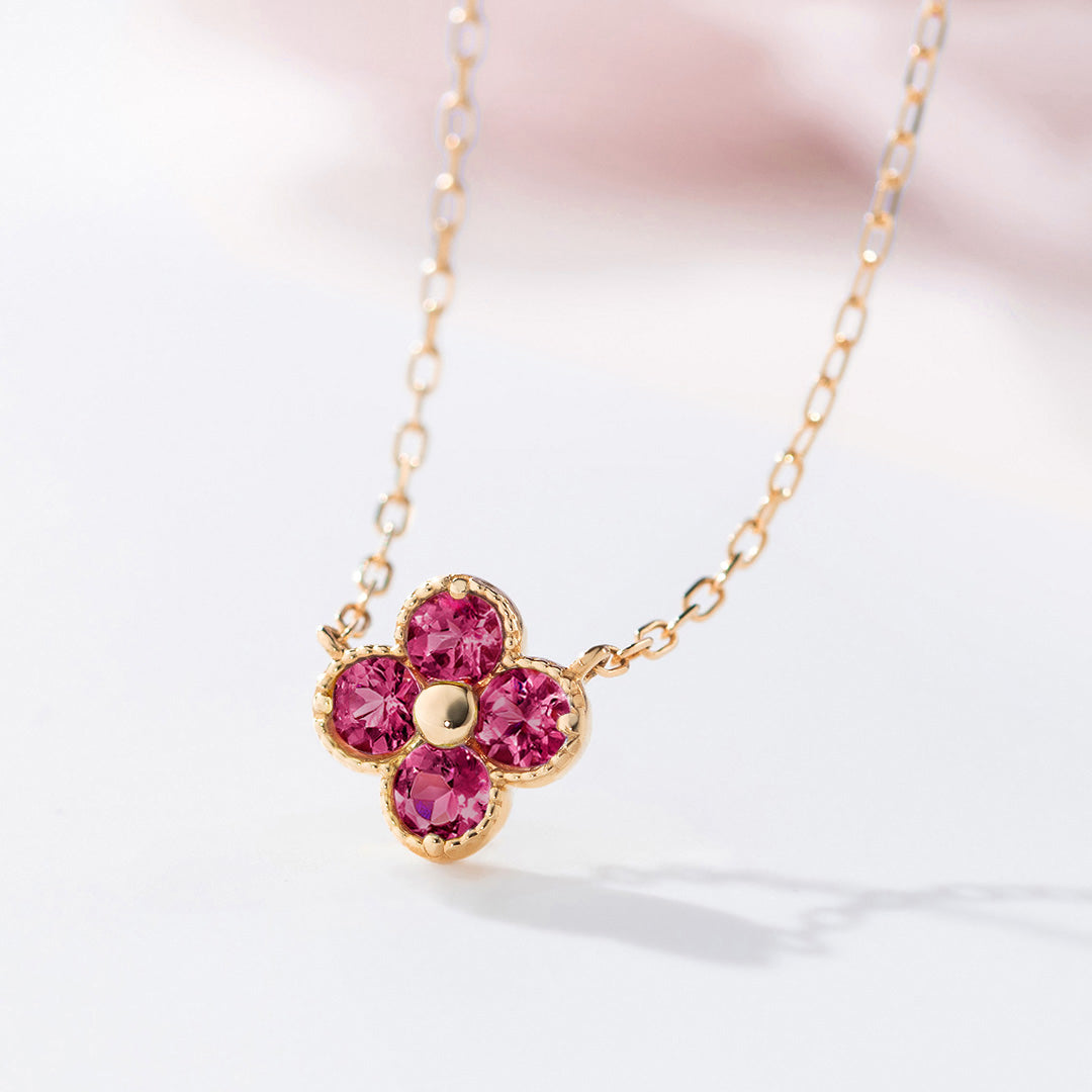 【即日発送】ルベライト K10/K18ネックレス・アナイス