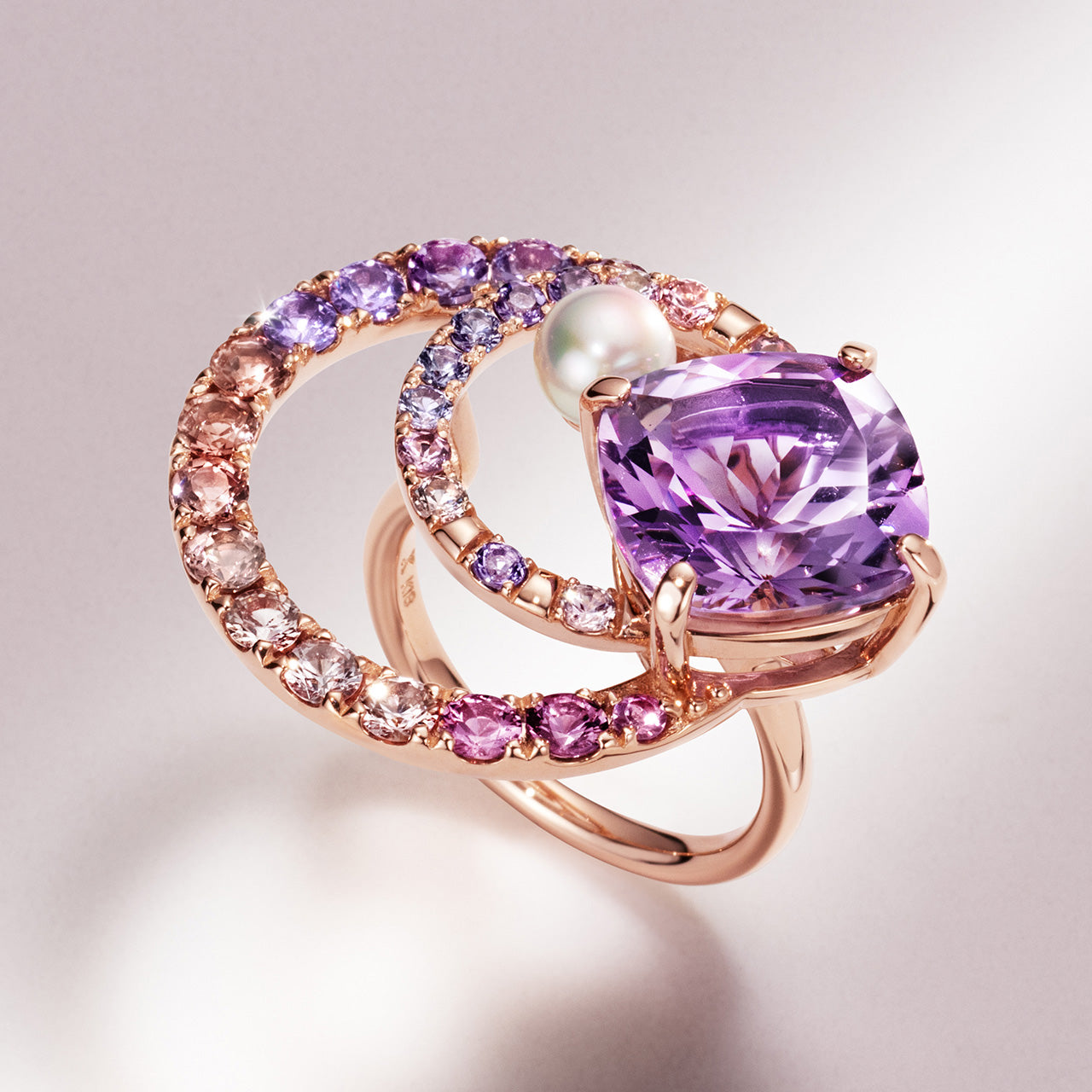 【Tales of Her・京都店限定】アメジスト×マルチカラージュエル K18リング・パルファシオンプリンシパル
