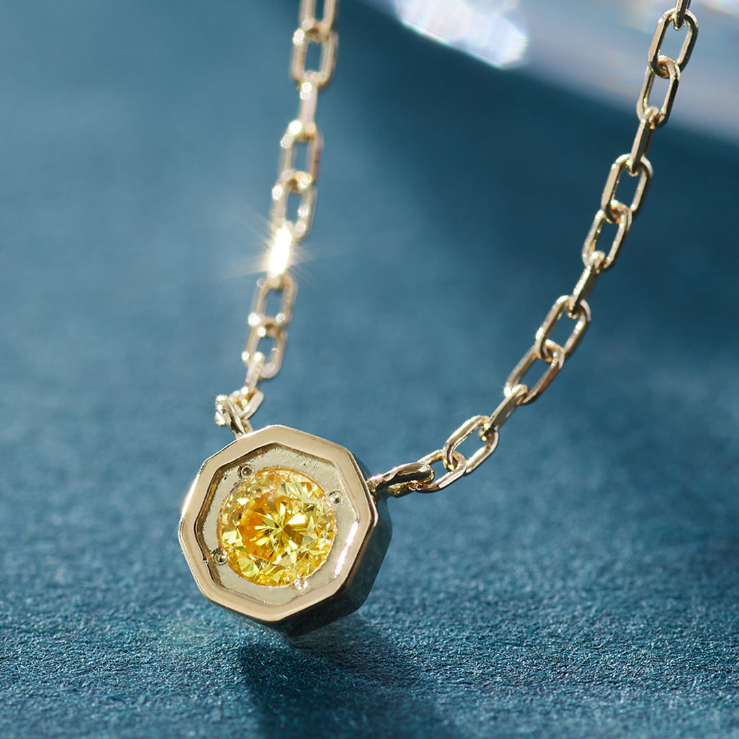 イエローダイヤモンド K18/PTネックレス・アン