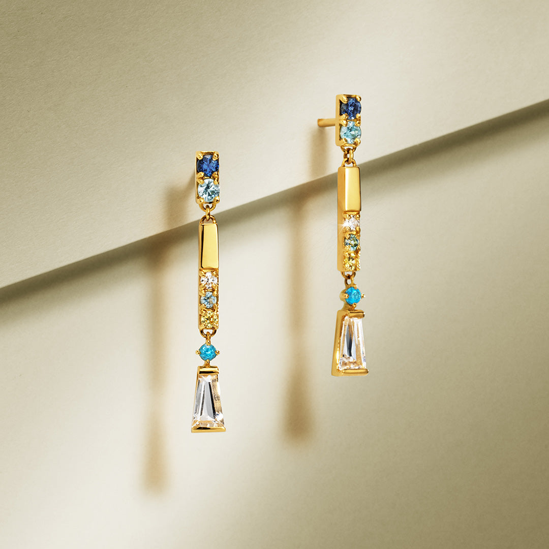 【Tales of Her】マルチカラージュエル K18ピアス(片耳)・ニュワイエ