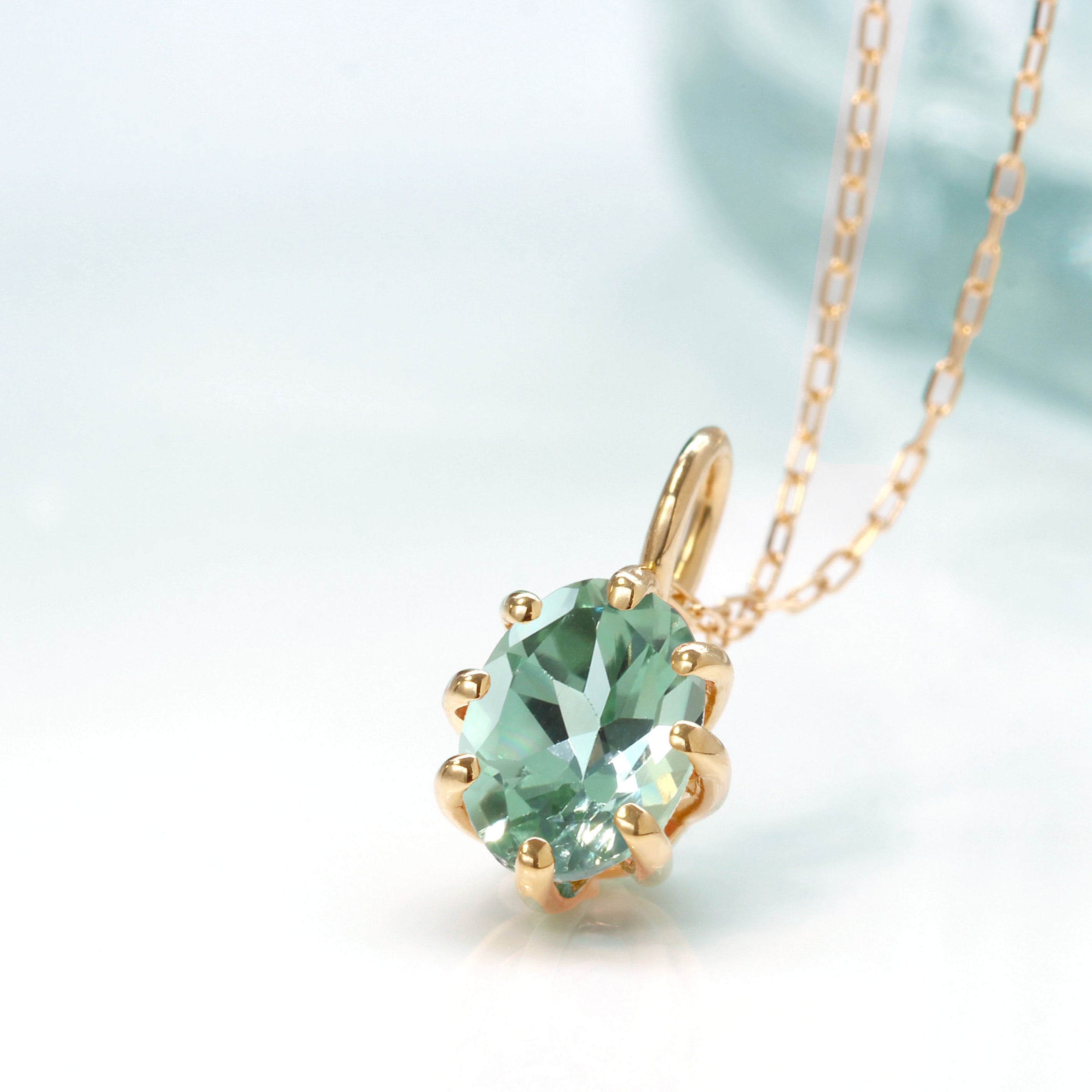 グリーントルマリン(コンゴ産) K18ペンダントトップ・セパージュ