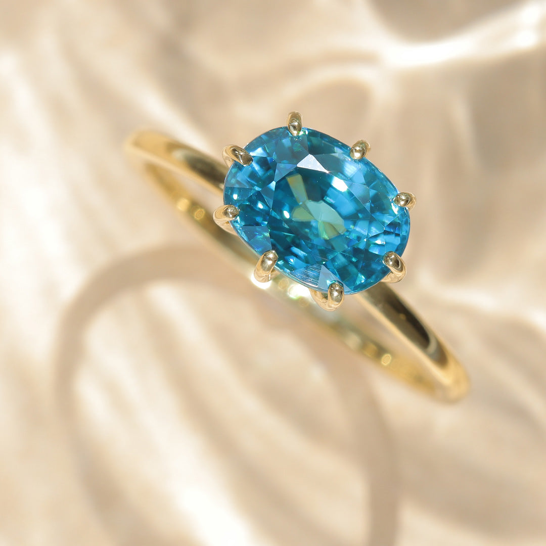 ブルージルコン K10/K18/PTリング・セパージュ