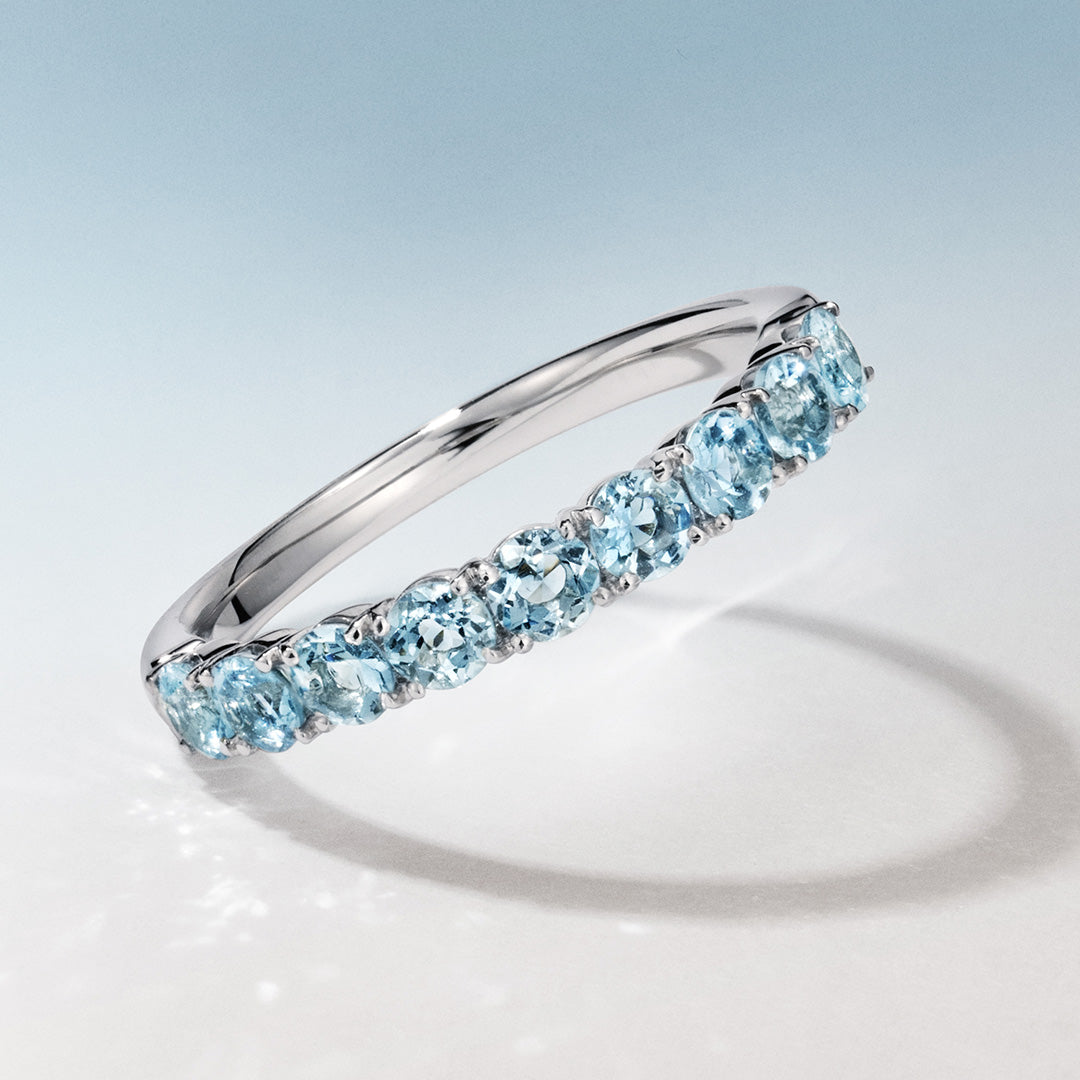 アクアマリン K10/K18/PTリング・エマL