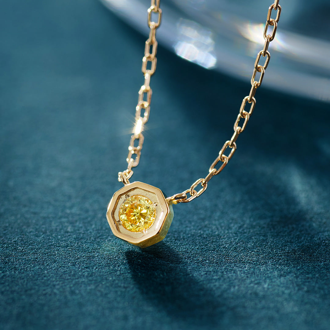 イエローダイヤモンド K18/PTネックレス・アン