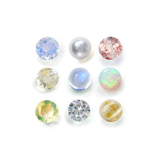 50種ストーン K18/PT カラーカクテル【ホワイト・クリアの宝石】