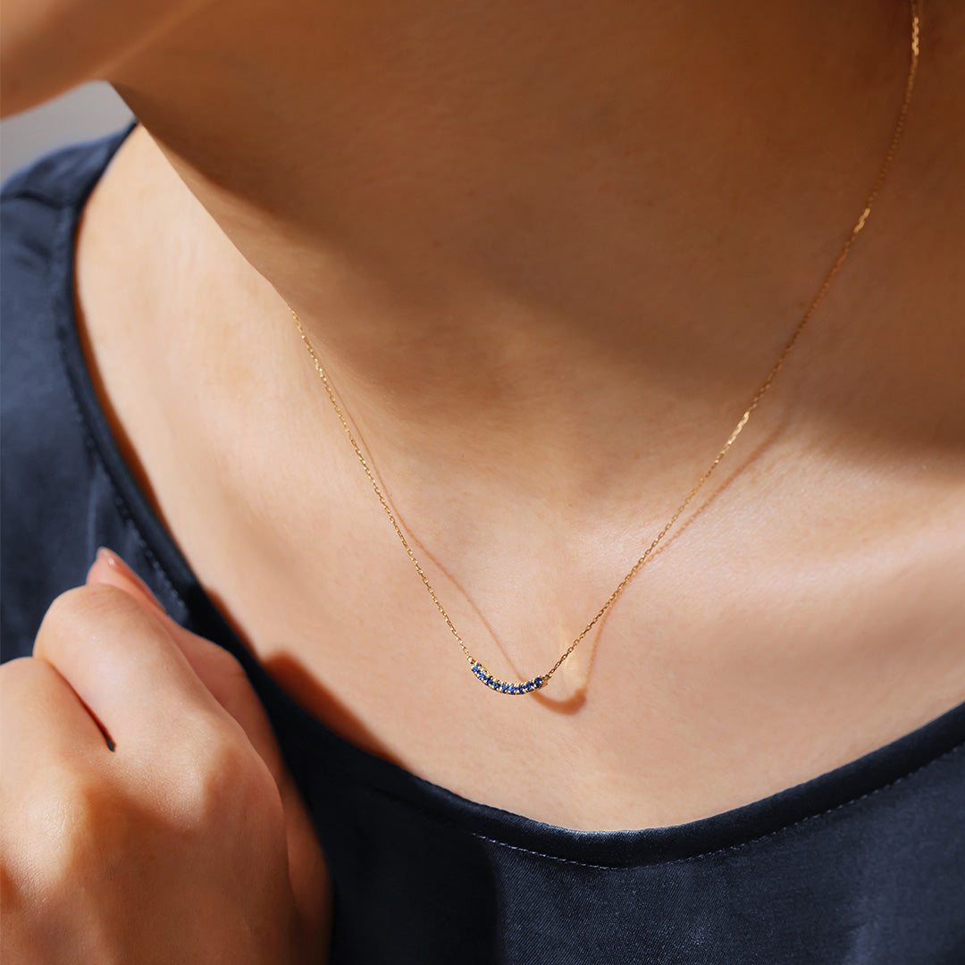 ブルーサファイア(非加熱) K18/PTネックレス・エマS