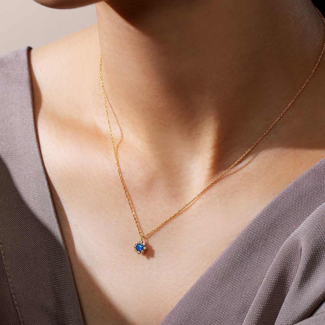 アウイナイト(ドイツ・アイフェル鉱山産)×ダイヤモンドK18/PTネックレス・フルリッテ