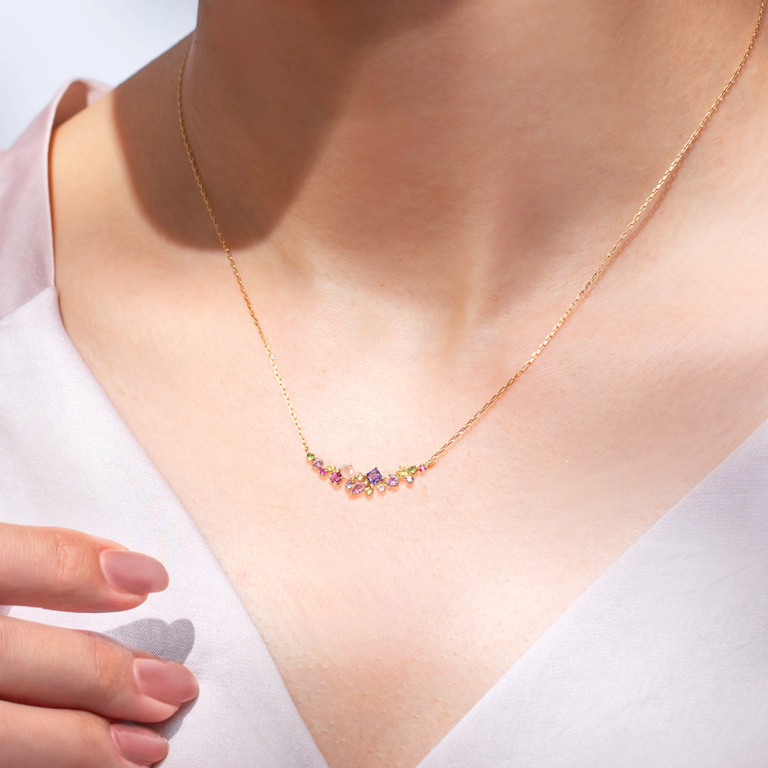 マルチカラージュエル K10/K18/PT ネックレス・サクラコフレ