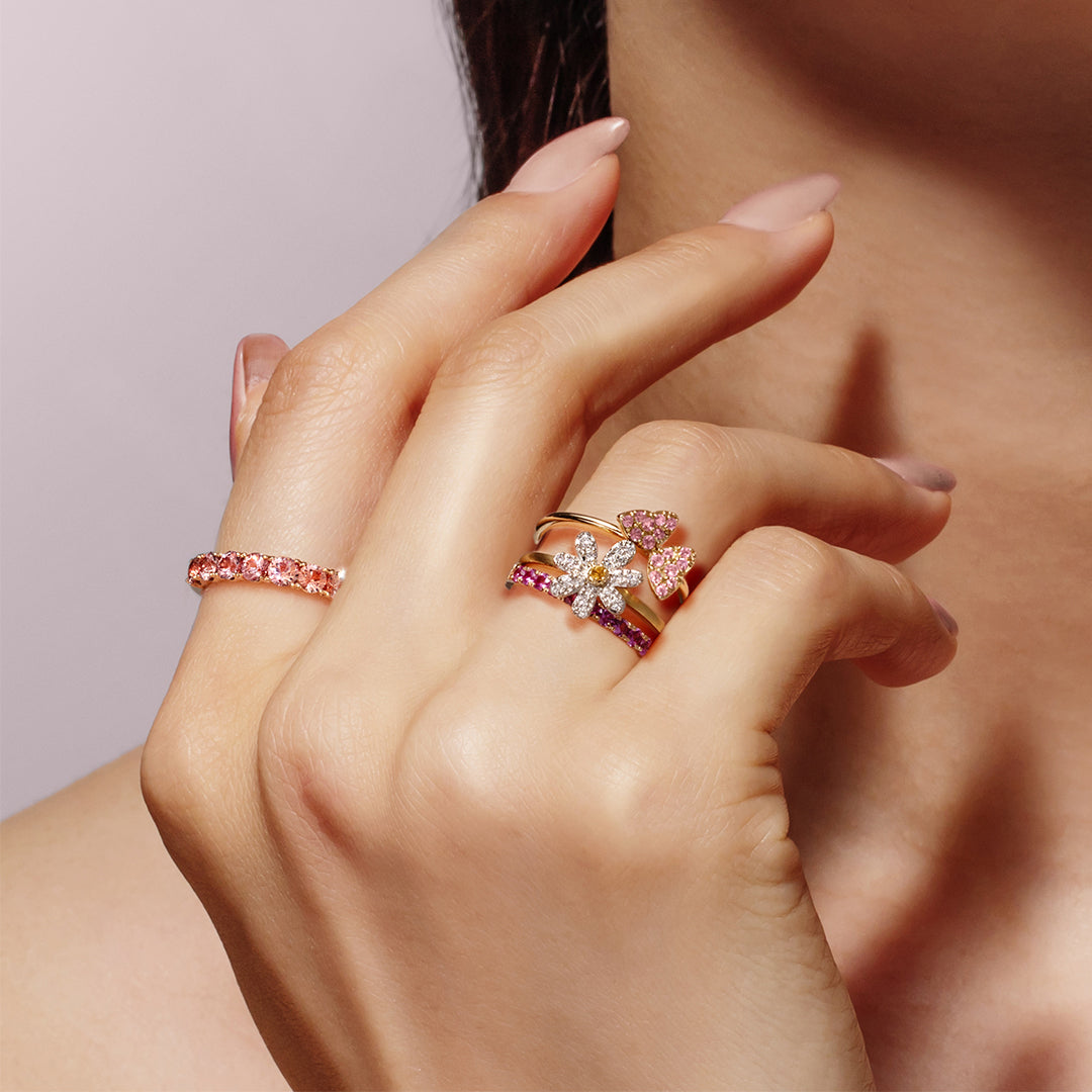 【店舗限定】パパラチアサファイア・K18リング・エマL