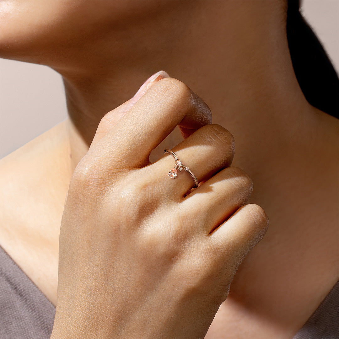 ピンクダイヤモンド(ラボグロウン)×K18ピンクゴールドリング・トランジュ