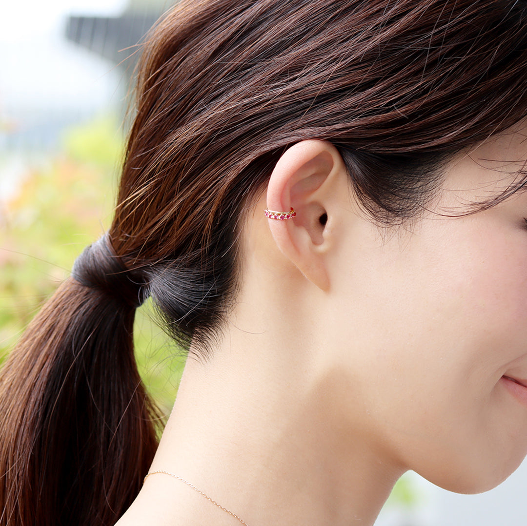 【在庫限り・即日発送】ロードライトガーネット K10イヤーカフ(片耳)・フィリ