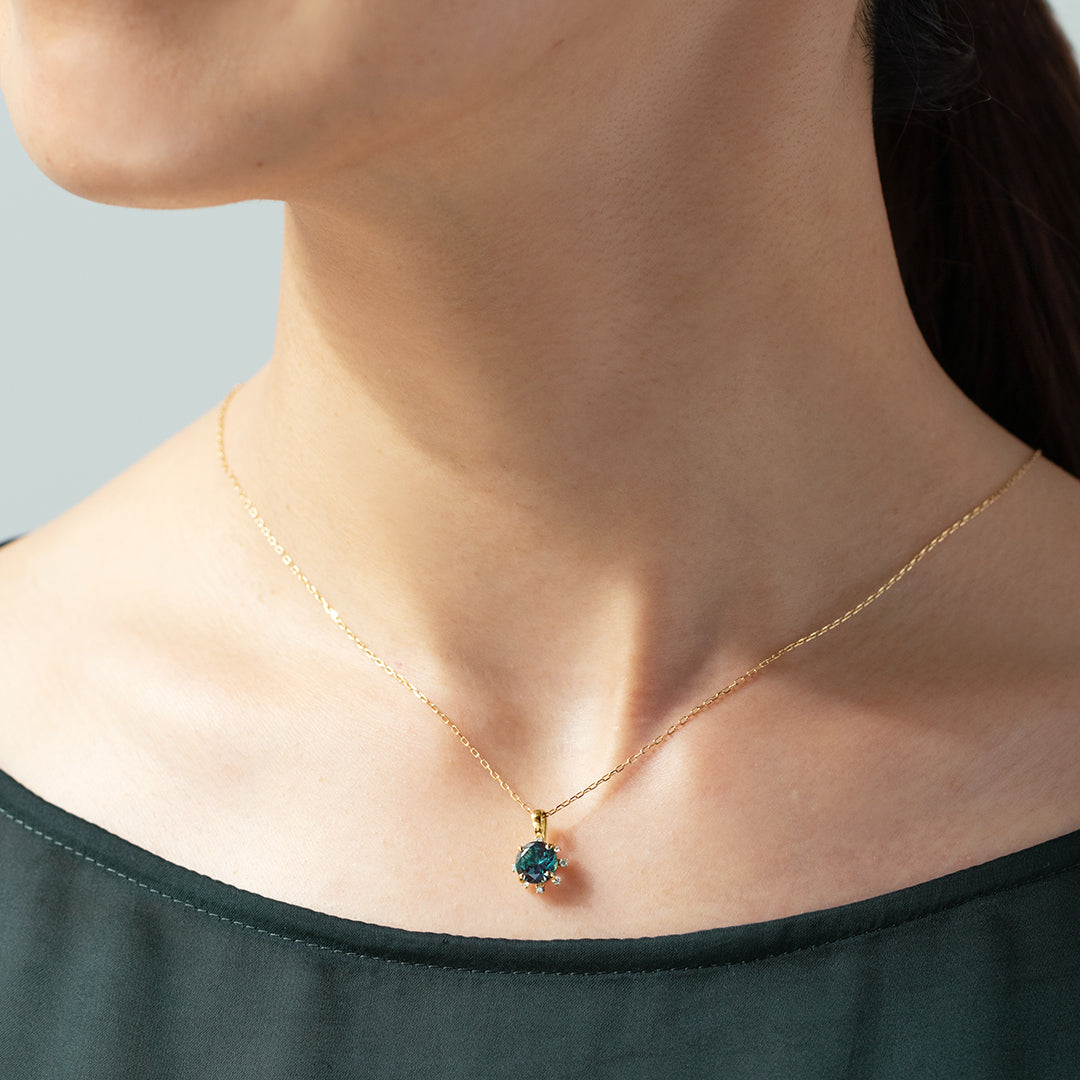 【即日発送】アレキサンドライト(ラボグロウン) K18/PTペンダントトップ・ルミリエム