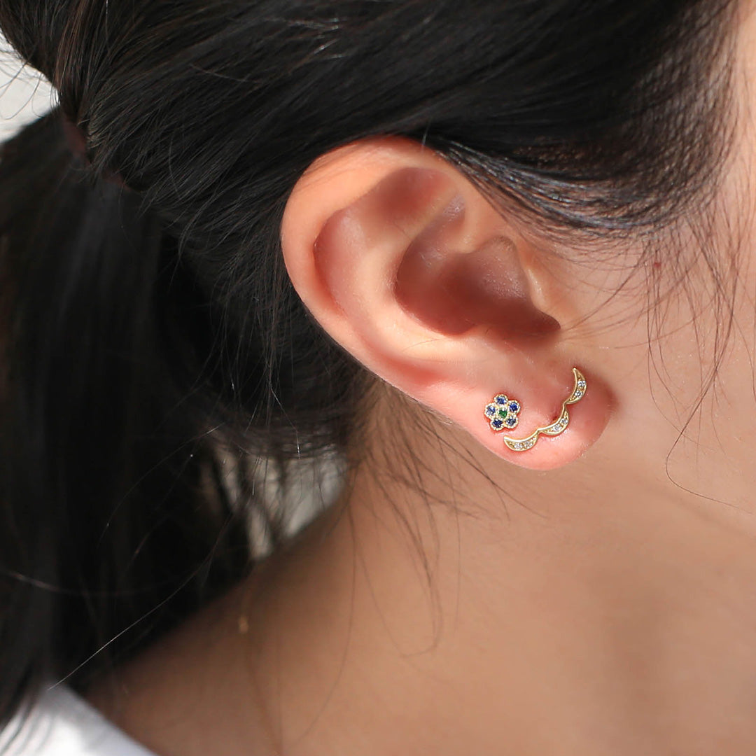 【在庫限り・即日発送】ダイヤモンド K18ピアス(片耳)・シフォン