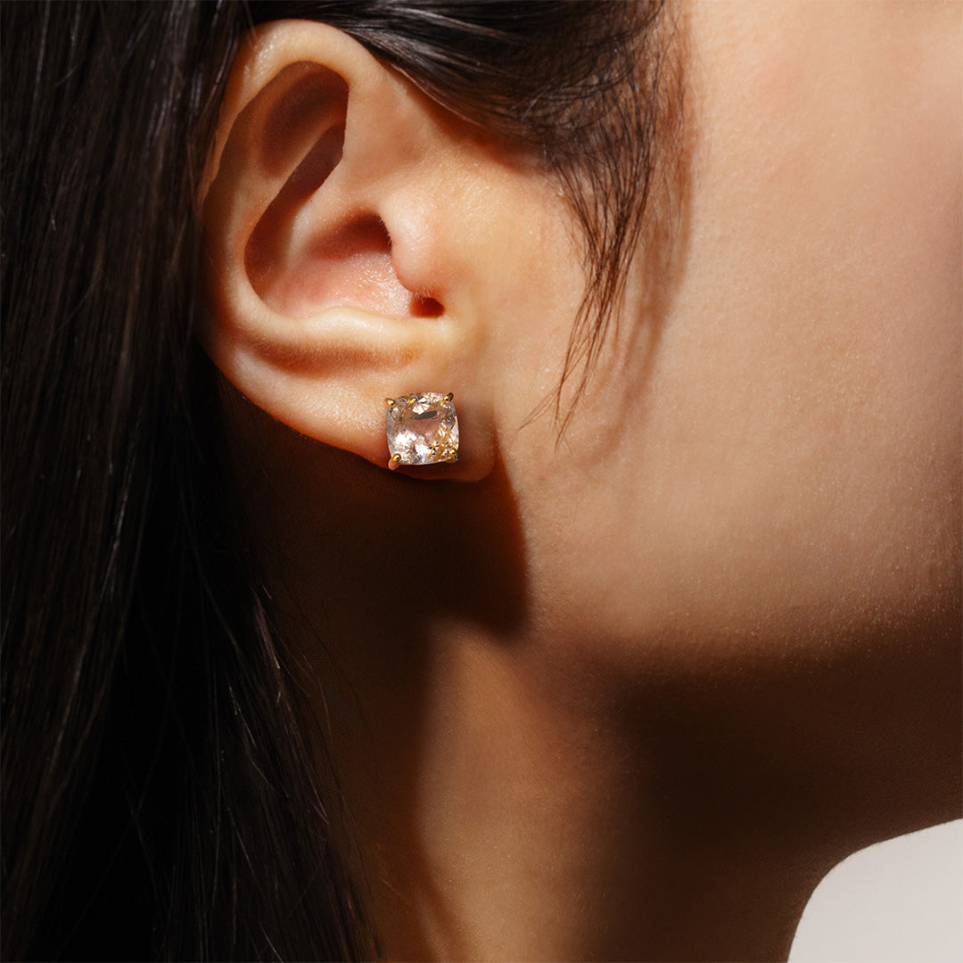 【即日発送】ルチルクォーツ シルバー925/K18ピアス(片耳)・セラムL