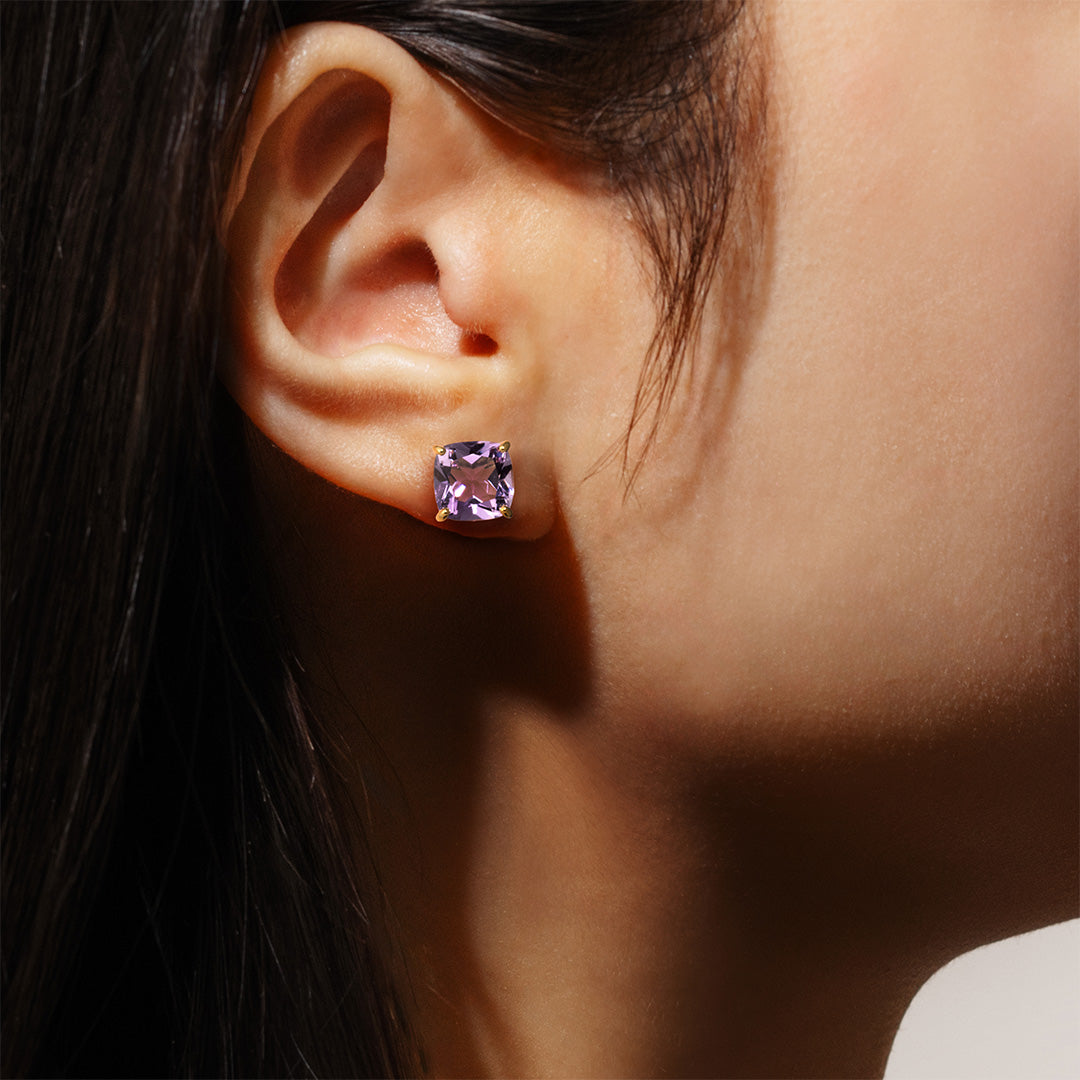 【即日発送】アメジスト シルバー925/K18ピアス(片耳)・セラムL