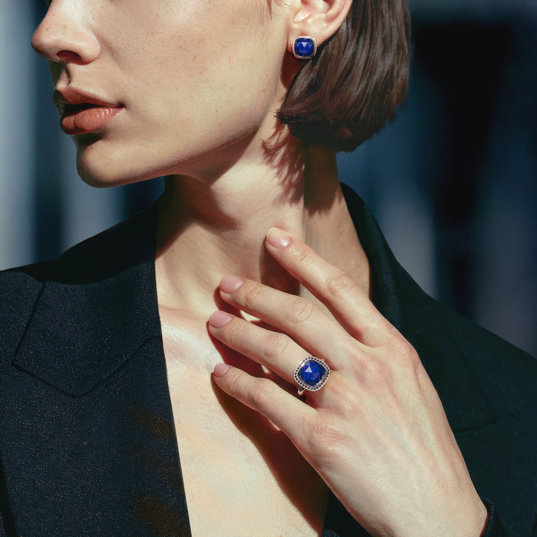 【即日発送】3カラーストーン SV925 ピアス(両耳)・ジオメア