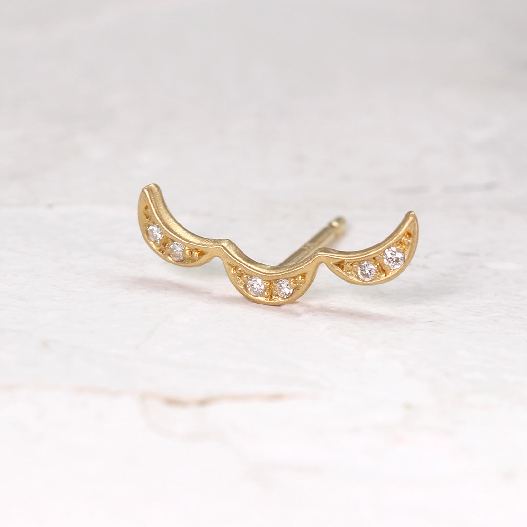 【在庫限り・即日発送】ダイヤモンド K18ピアス(片耳)・シフォン