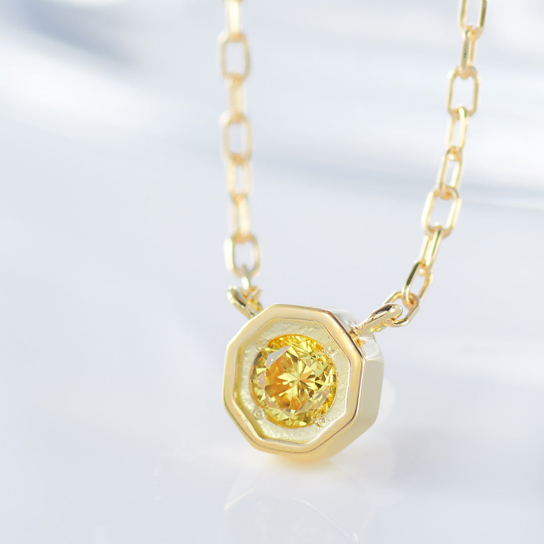イエローダイヤモンド K18/PTネックレス・アン