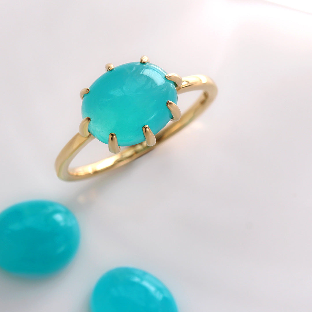 アマゾナイト(ペルー産)K18/PTリング・セパージュ