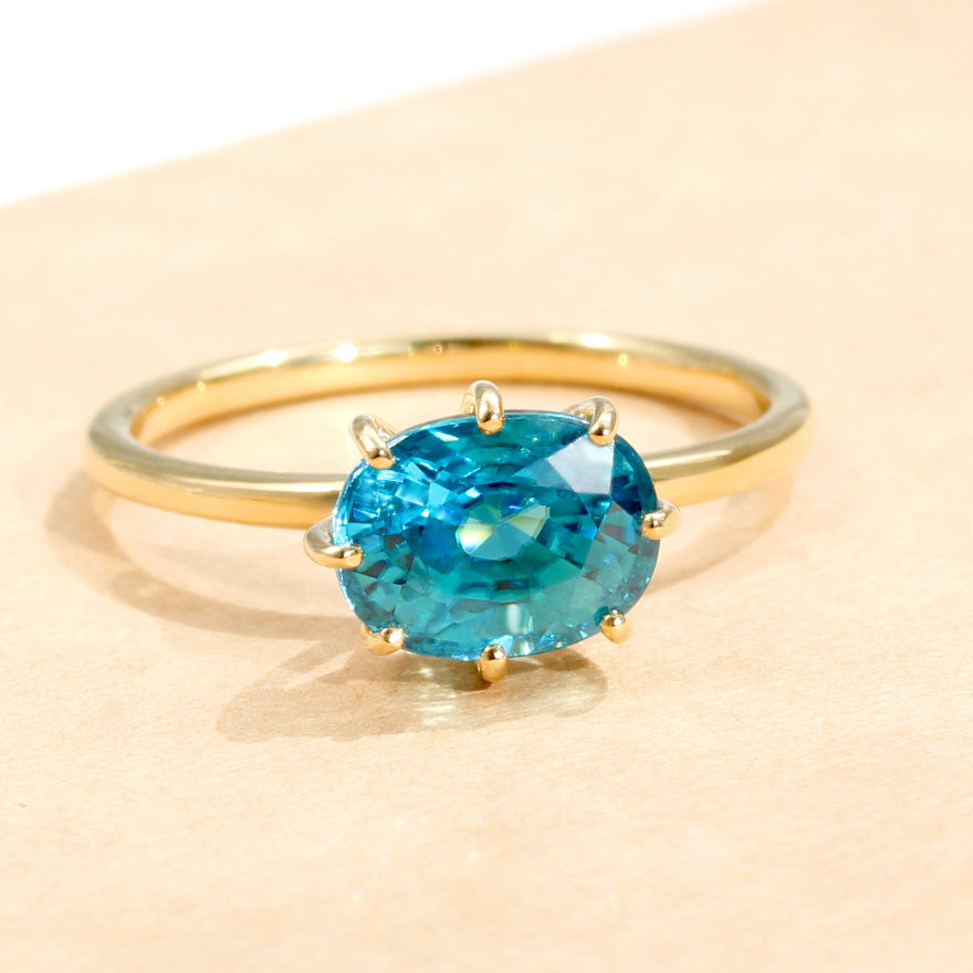 ブルージルコン K10/K18/PTリング・セパージュ