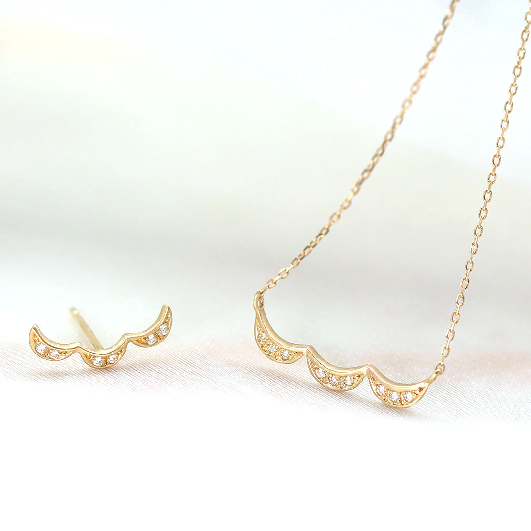 【在庫限り・即日発送】ダイヤモンド K18ピアス(片耳)・シフォン