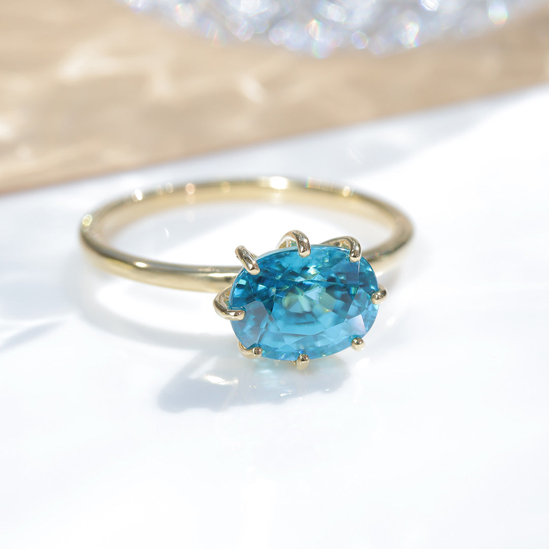 ブルージルコン K10/K18/PTリング・セパージュ