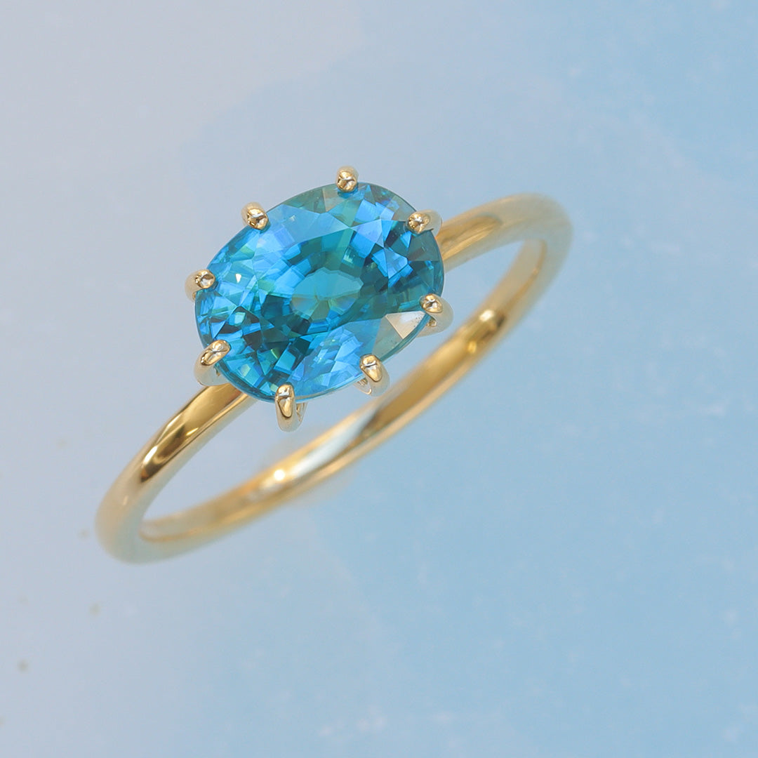 ブルージルコン K10/K18/PTリング・セパージュ