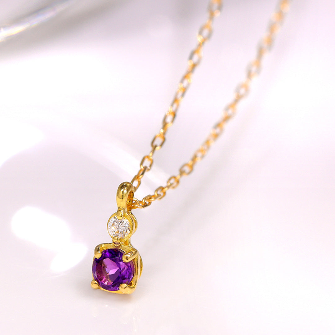 アメジスト×ダイヤモンド K10/K18ネックレス・リゼッテ