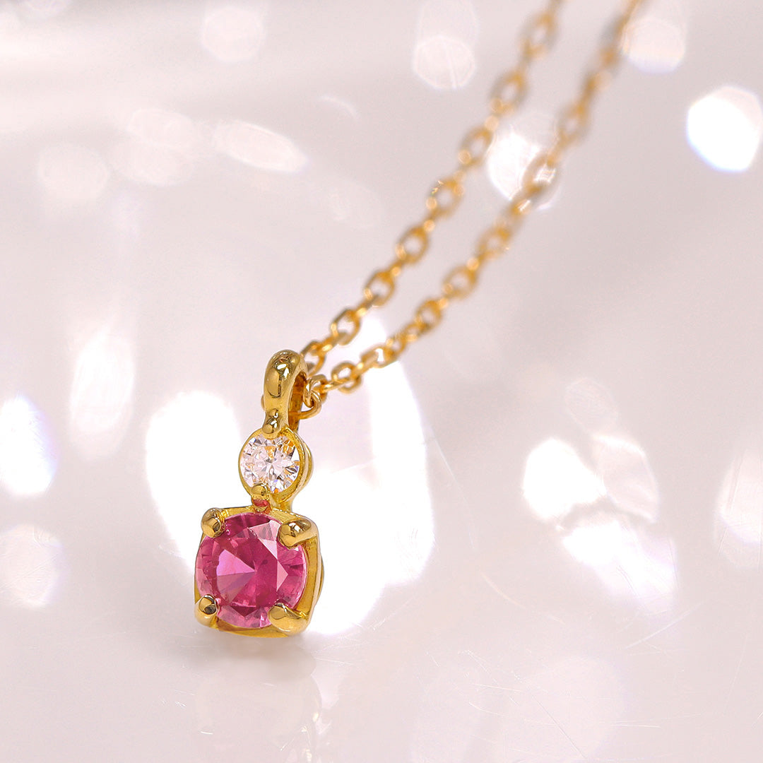 【即日発送】ルベライト×ダイヤモンド K18/K10/PTネックレス・リゼッテ