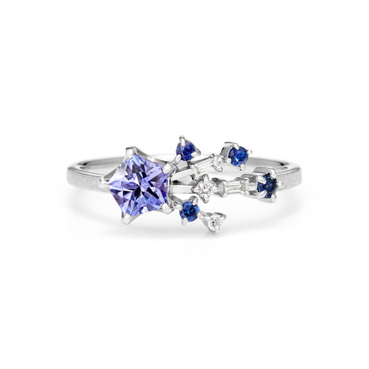 【1/31まで期間限定】タンザナイト×マルチカラージュエル K10/K18/PTリング・ステラベル