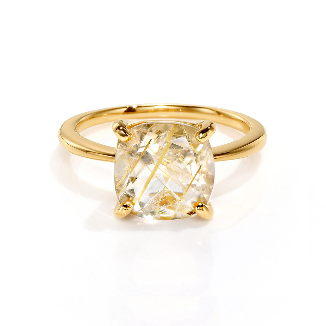 ルチルクォーツ K18/PTリング・セラムL 