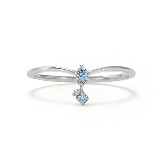 ブルーダイヤモンド(ラボグロウン) K18/K10/PTリング・トランジュS