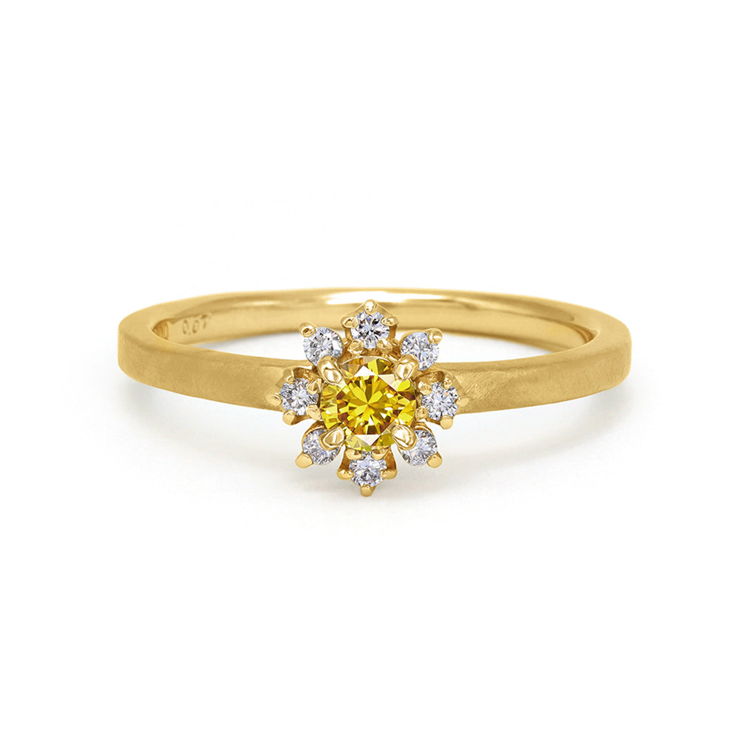 イエローダイヤモンドリングk18 イエローダイヤモンド K18/PTリング・フルリッテ