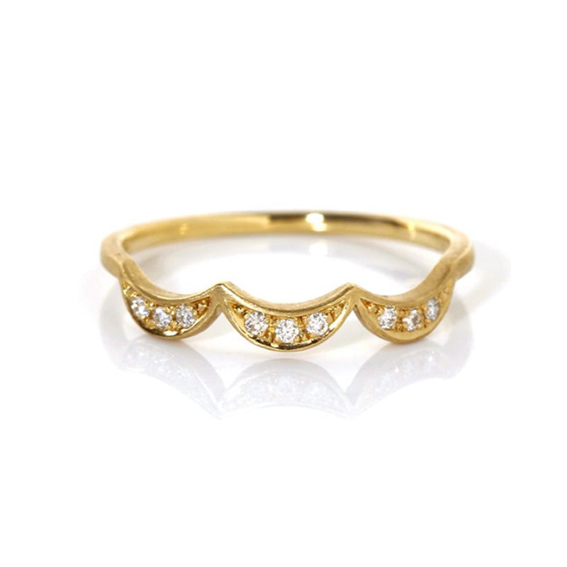 【在庫限り・即日発送】ダイヤモンド K18/PTリング・シフォン