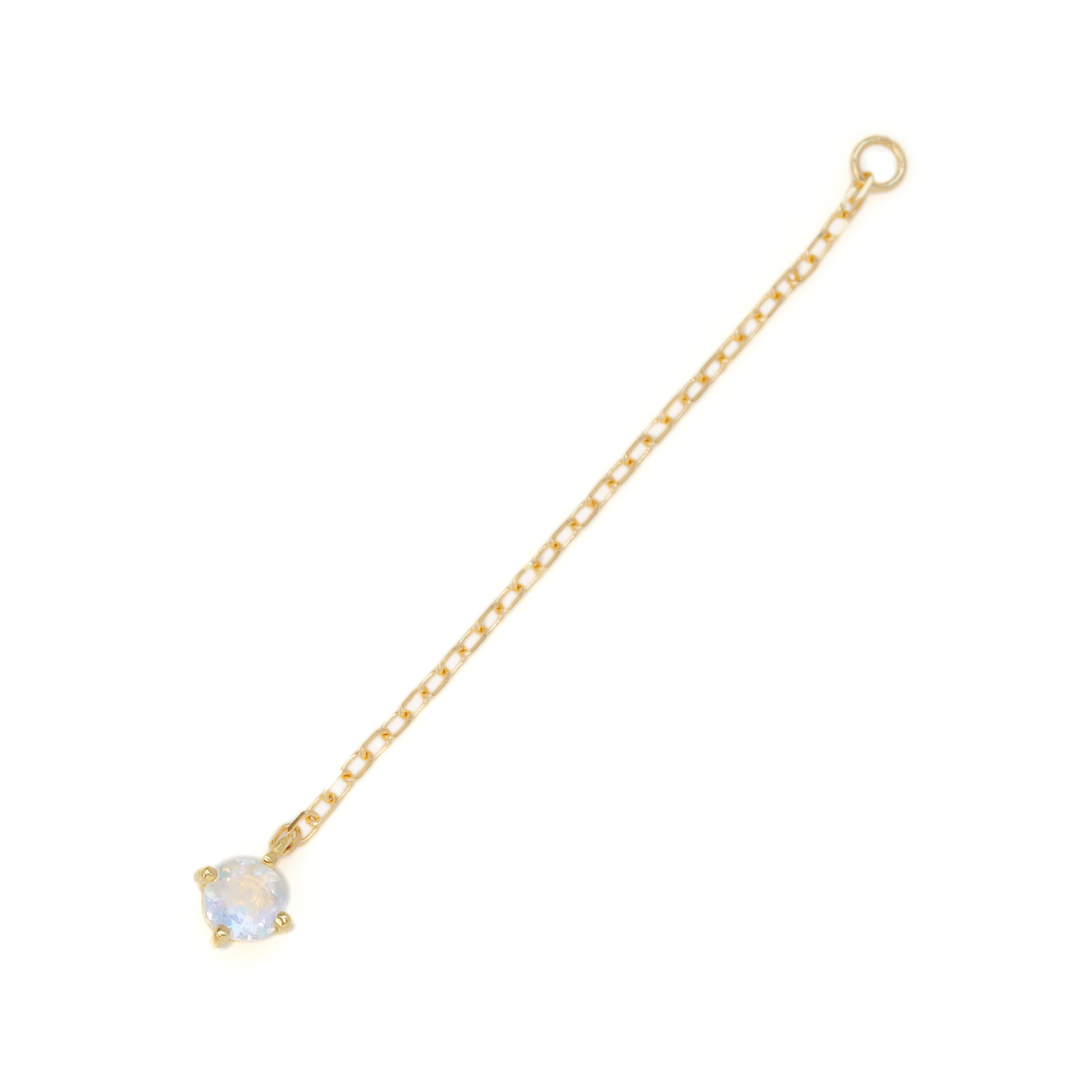 【在庫限り・即日発送】ブルームーンストーン K18 ピアスチャーム(片耳)・スウィング