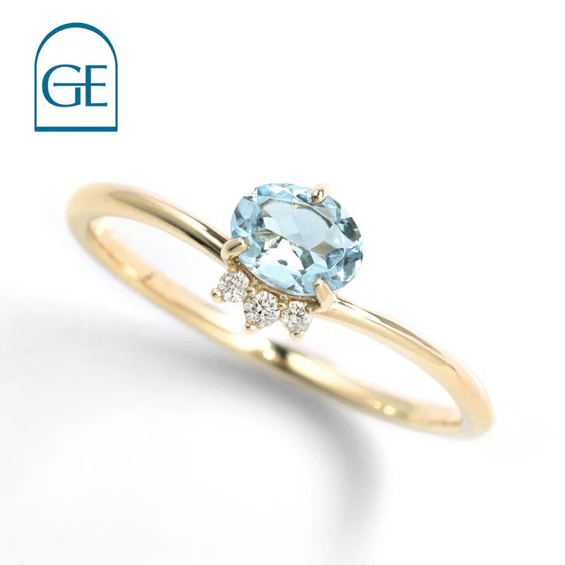 アクアマリン×ダイヤモンド K10リング・オルシェ