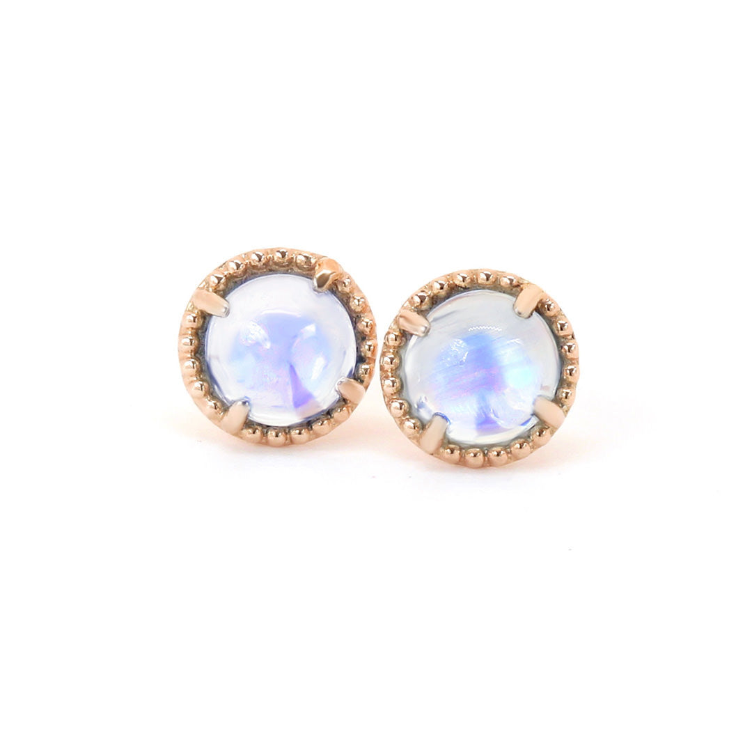 【在庫限り・即日発送】ブルームーンストーン×K10ピアス・エキューム