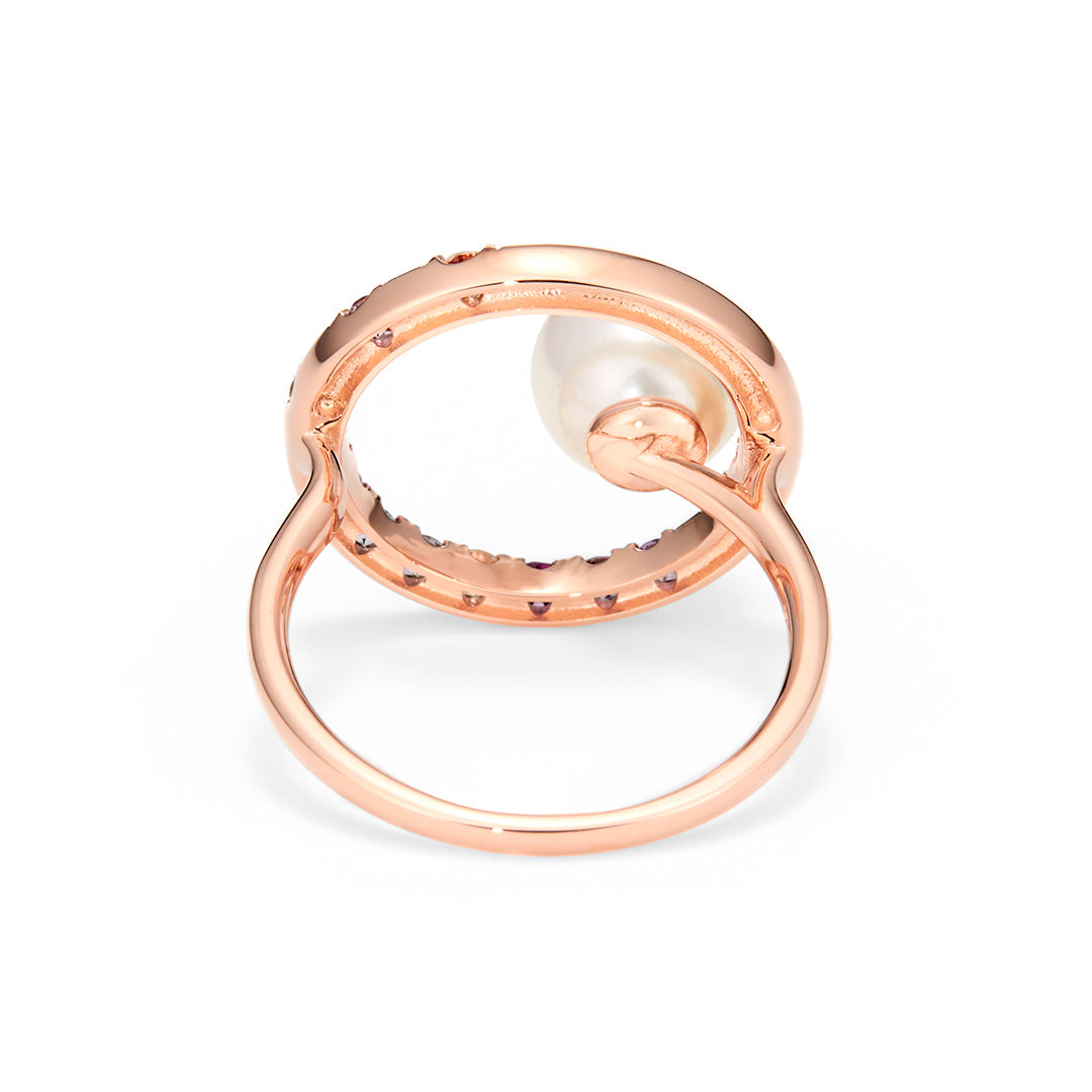 【Tales of Her】あこや真珠×マルチカラージュエル K18リング・パルファシオン