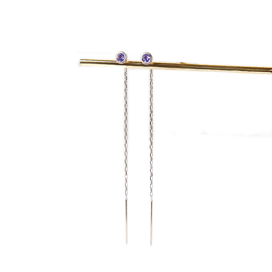 【在庫限り・即日発送】タンザナイトK10ピアス・ミロワ