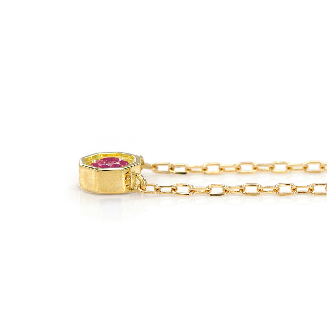 ルビー K18/PTネックレス・アン