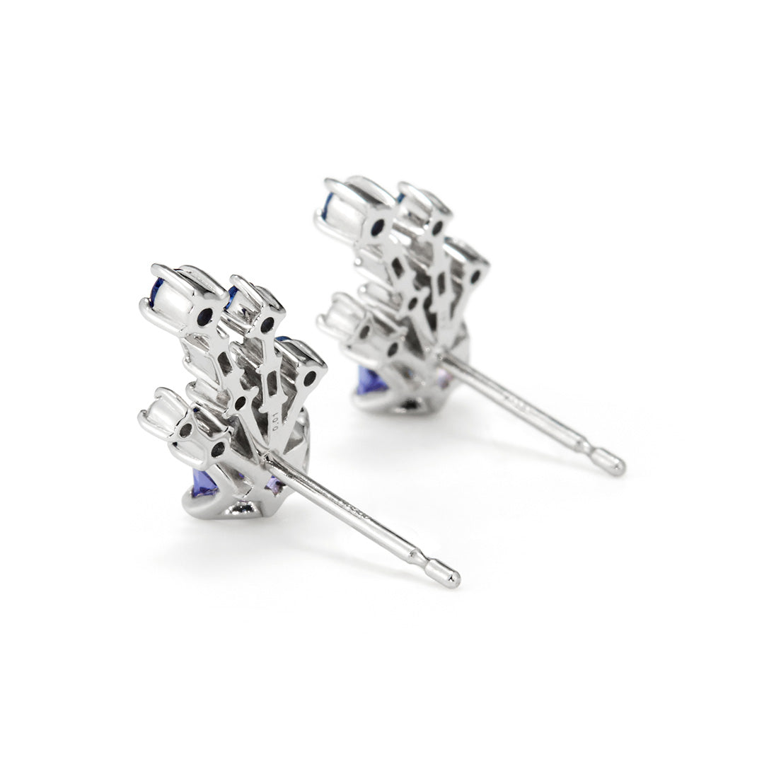 【1/31まで期間限定】タンザナイト×マルチカラージュエル K10/K18/PTピアス(両耳)・ステラベル