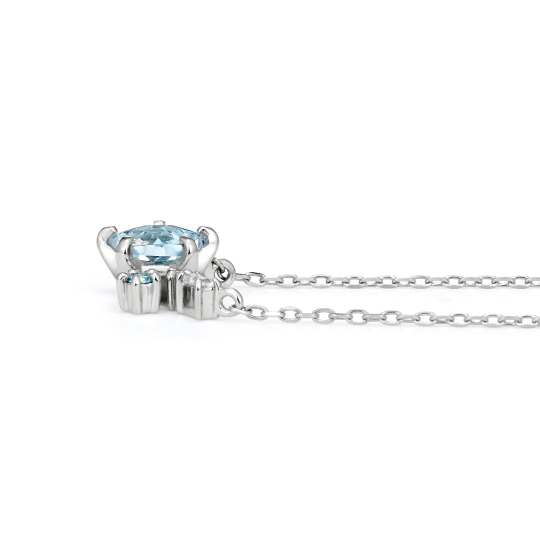 【1/31まで期間限定】ブルートパーズ×マルチカラージュエル K10/K18/PTネックレス・ステラベル
