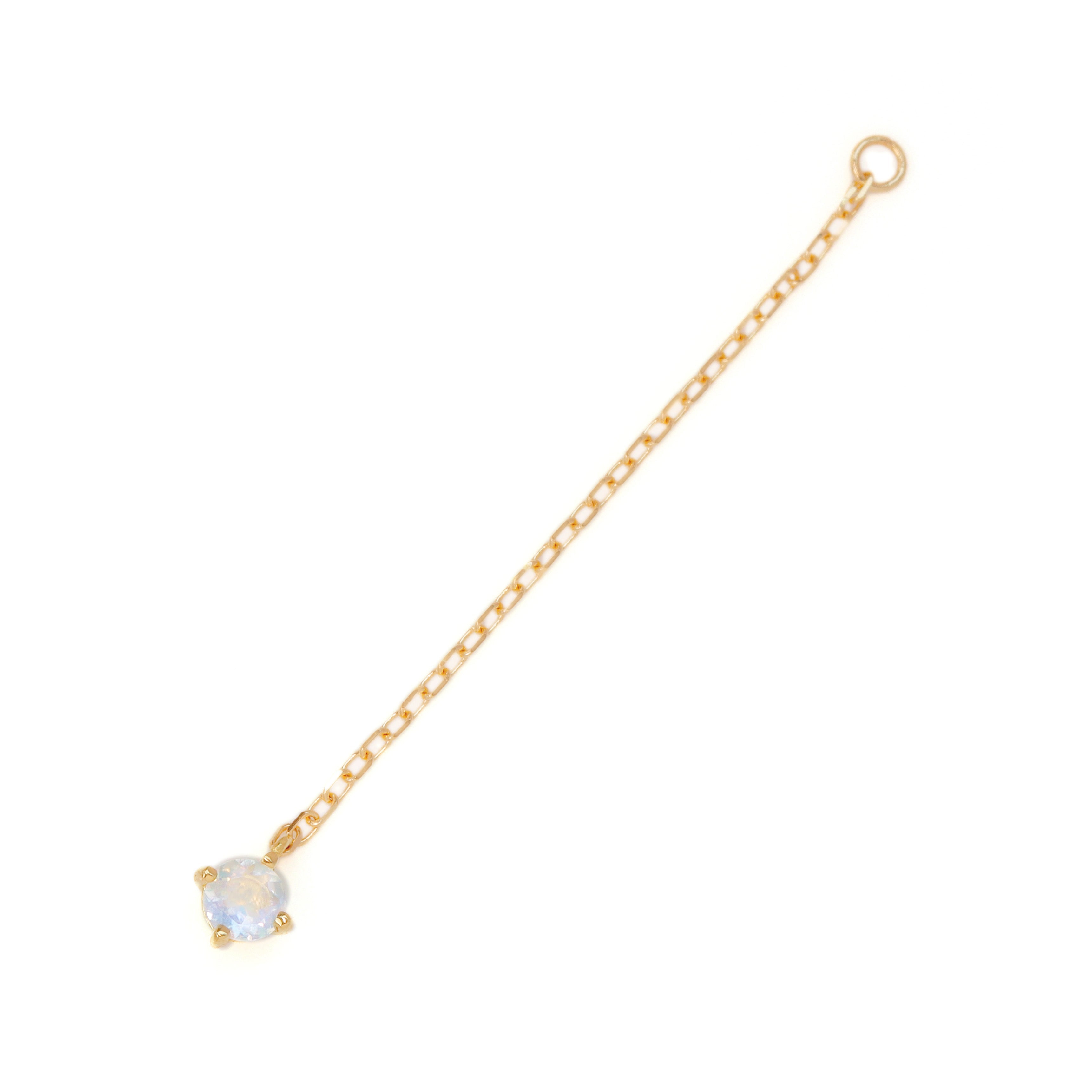 【在庫限り・即日発送】ブルームーンストーン K18 ピアスチャーム(片耳)・スウィング