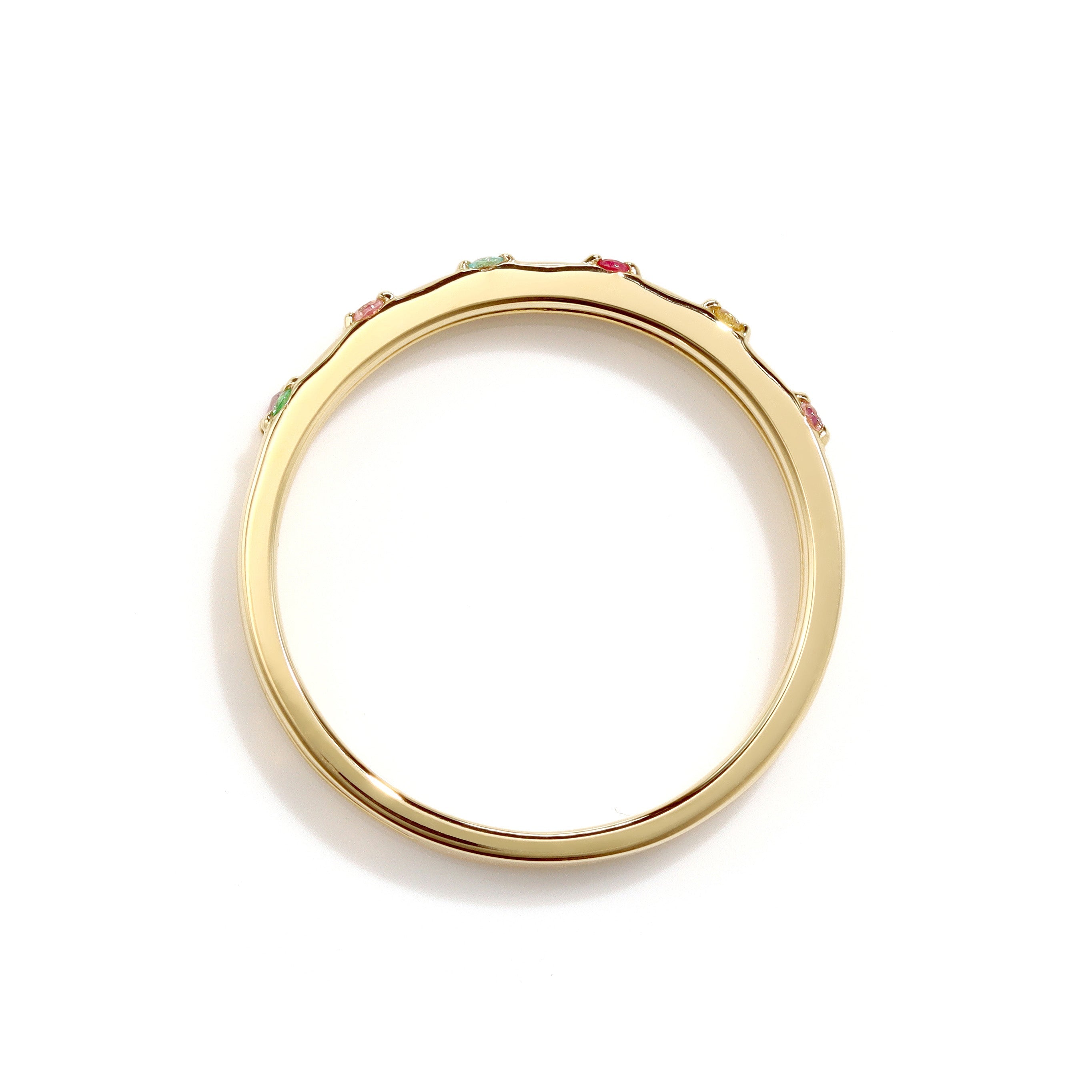 【即日発送】マルチカラージュエル K18/K10リング・エマドットS