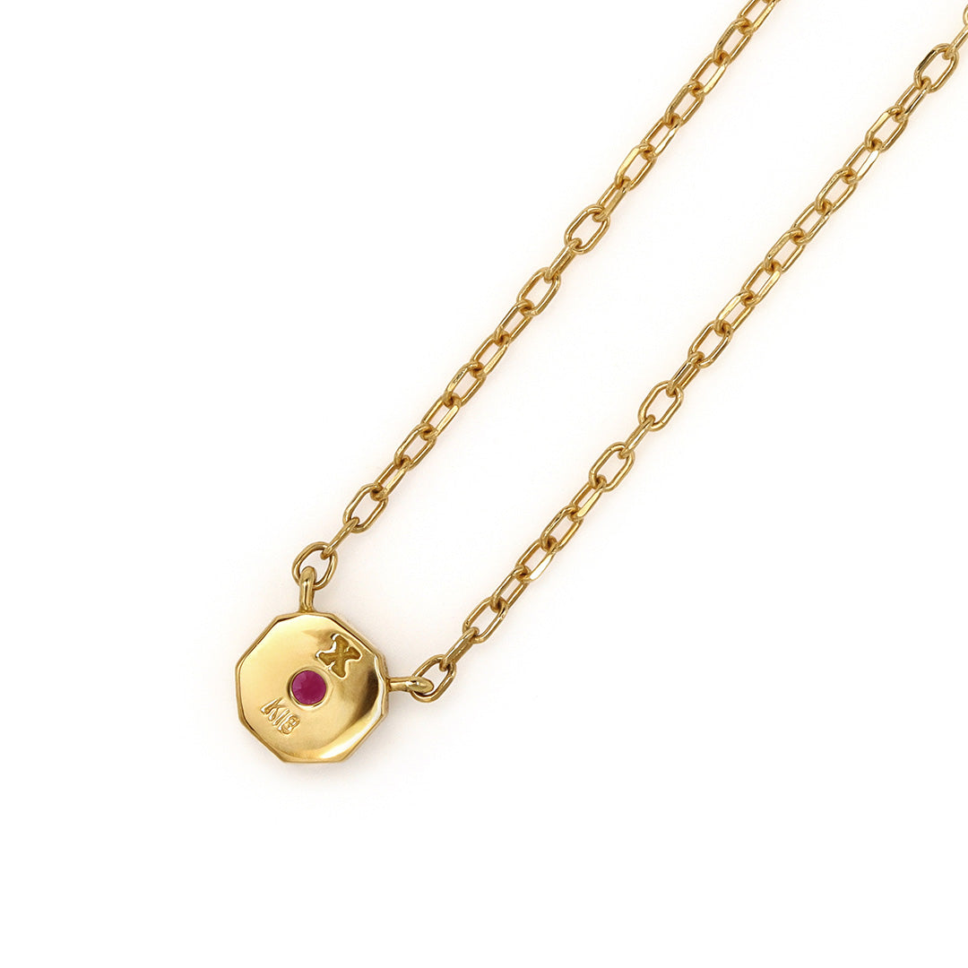 ルビー K18/PTネックレス・アン