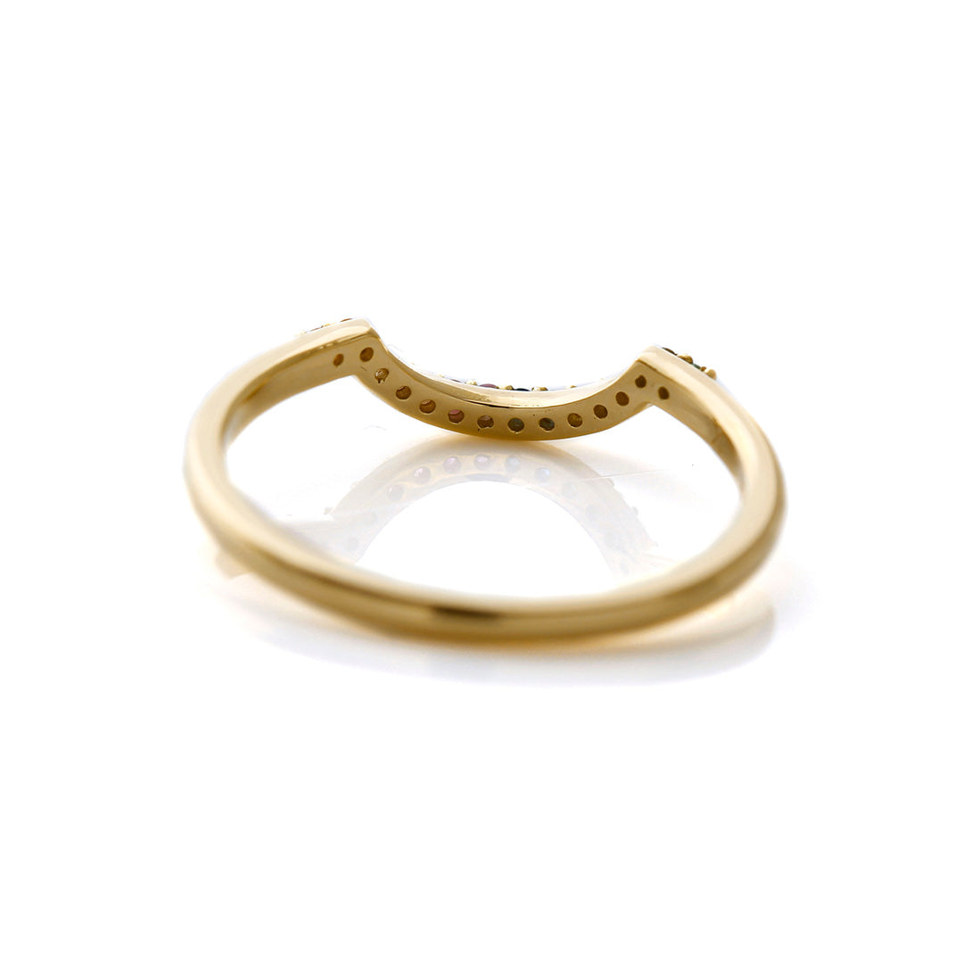 【在庫限り・即日発送】マルチカラージュエル K18リング・ベルソー